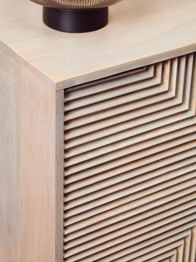 Satna Jute Black and White Design Mango Wood Sideboard - Image 13