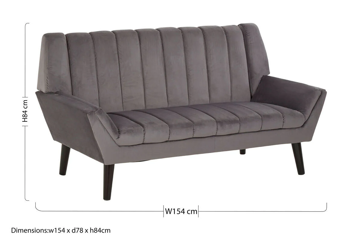 Savina 2 Seat Grey Sofa - Image 13