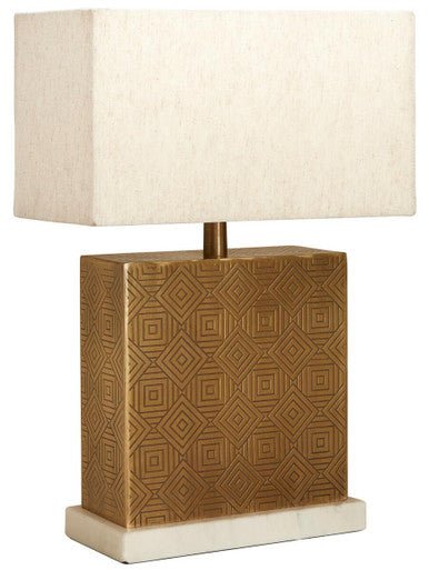 Savoy Gold Finish and Marble Base Table Lamp - Image 6