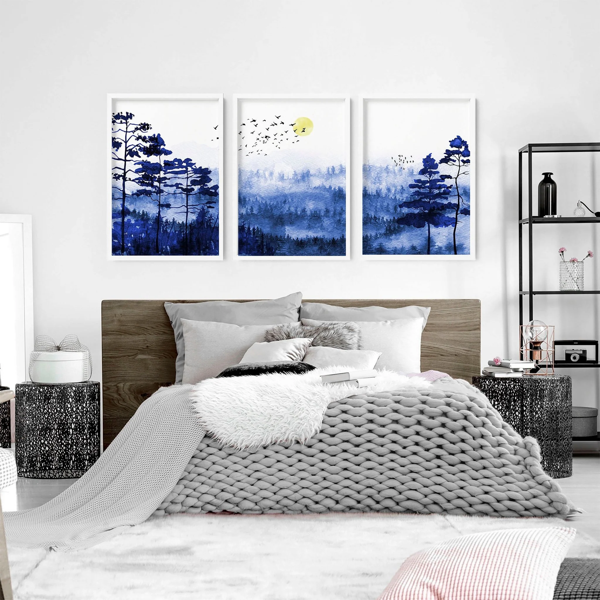 Scandi art prints | set of 3 Bedroom wall art - Image 3