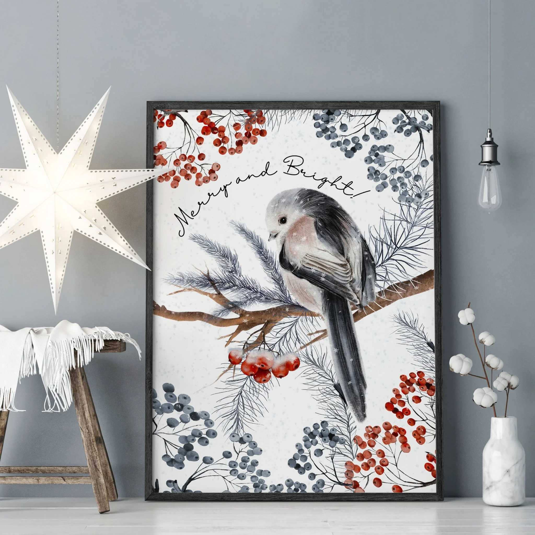 Scandinavian Christmas decoration wall art print - Image 3