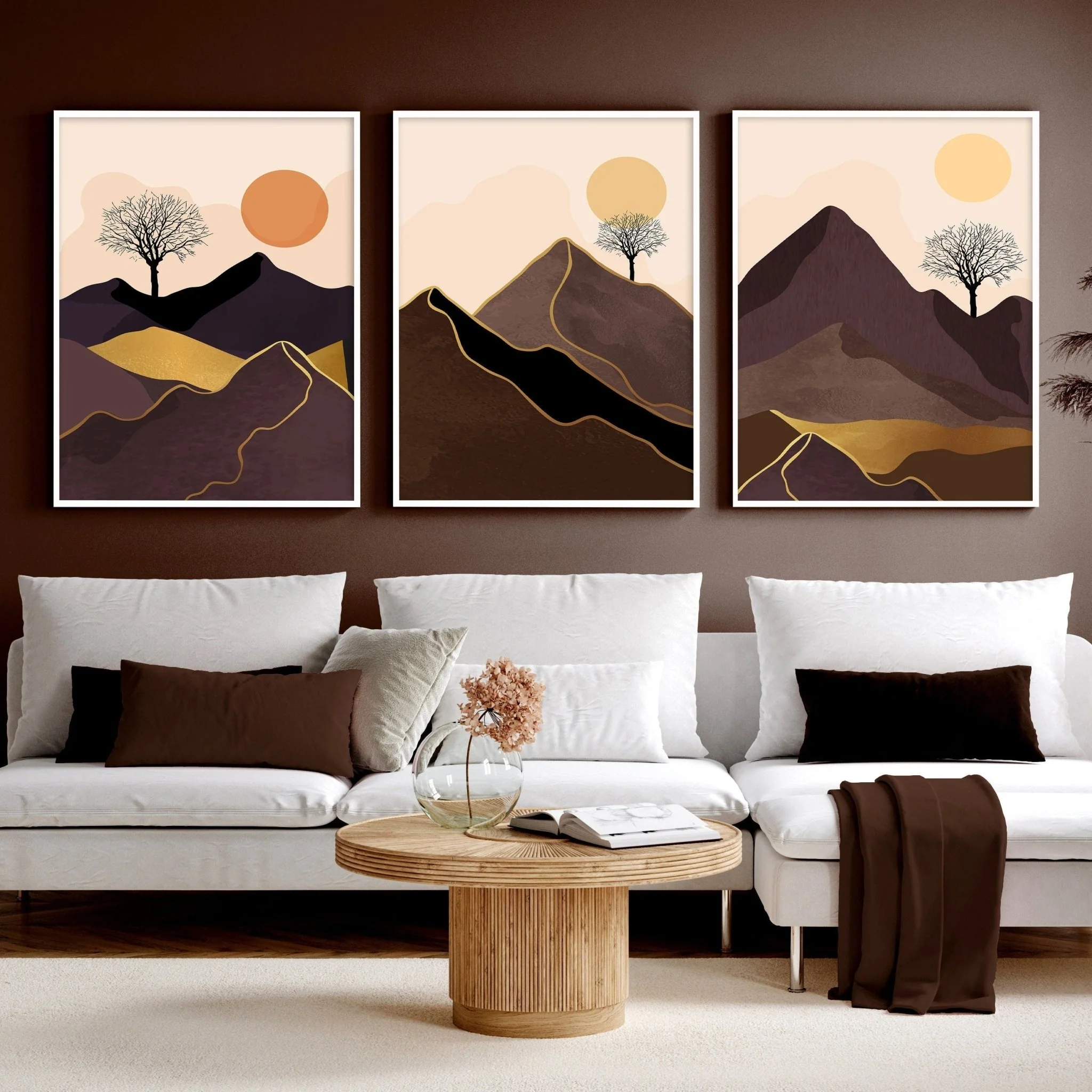 Scandinavian decor style for living room | set of 3 framed wall art - Image 2
