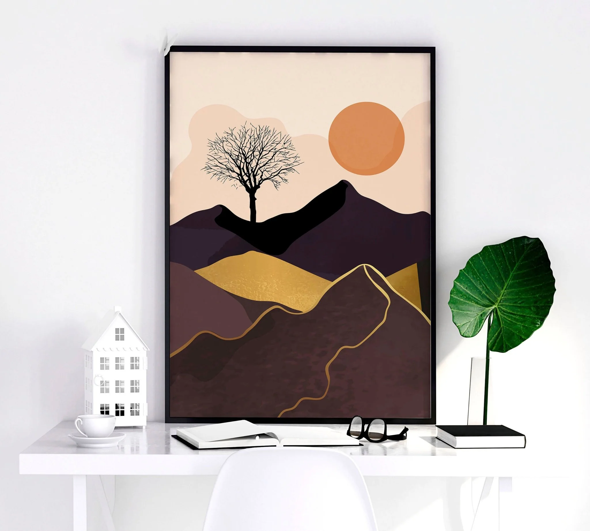 Scandinavian decor style for living room | set of 3 framed wall art - Image 3