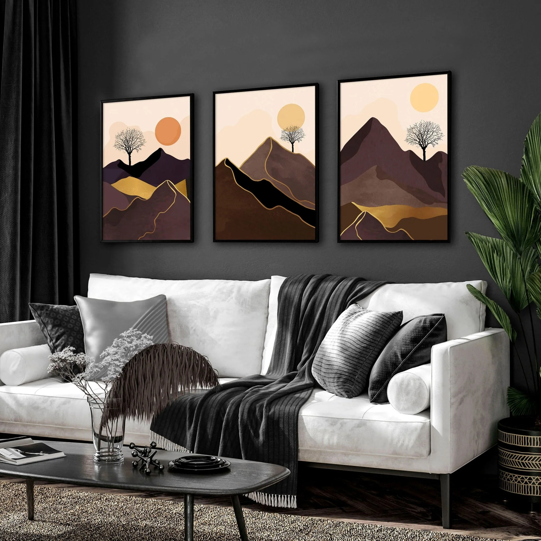 Scandinavian decor style for living room | set of 3 framed wall art - Image 6