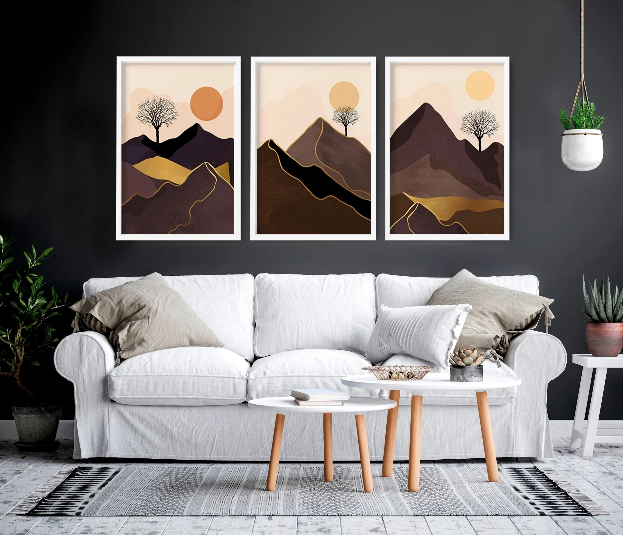 Scandinavian decor style for living room | set of 3 framed wall art - Image 7