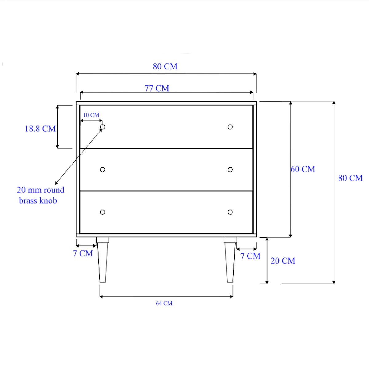 Scandinavian Light Oak Oslo Chest of 3 Drawers - Image 8