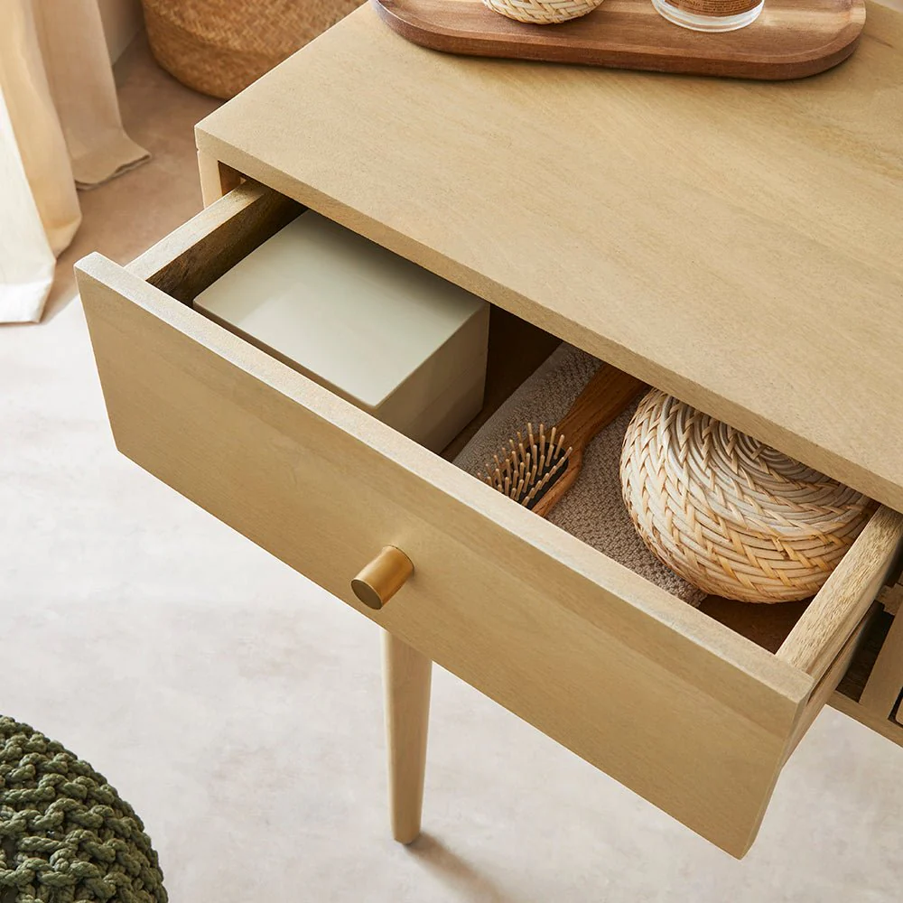 Scandinavian Light Oak Oslo Console, Dressing Table, and Desk - Image 2