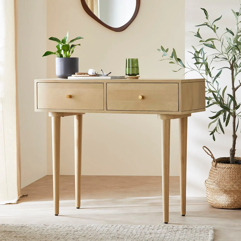 Scandinavian Light Oak Oslo Console, Dressing Table, and Desk - Image 6