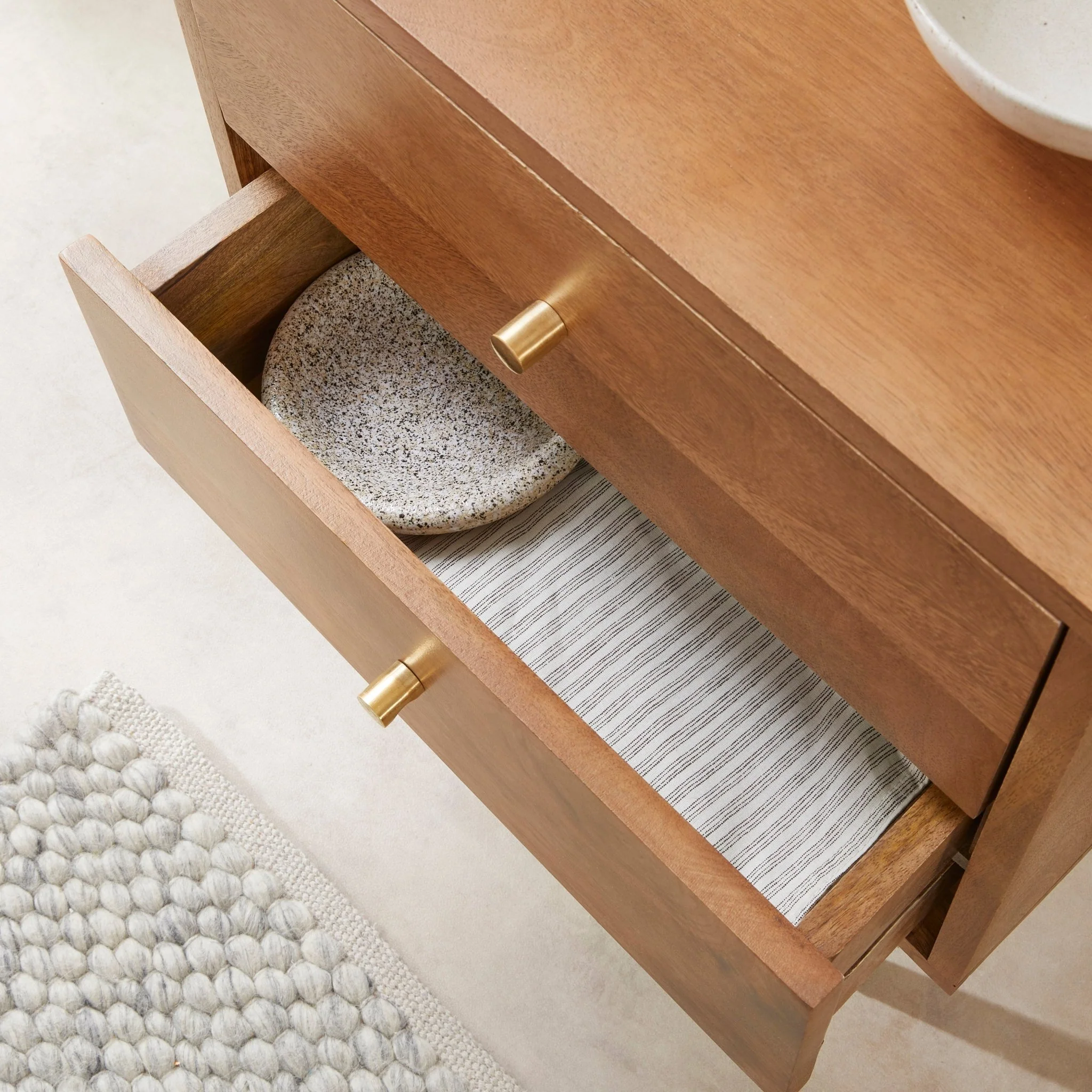 Scandinavian Light Walnut Oslo Bedside Table - Image 3