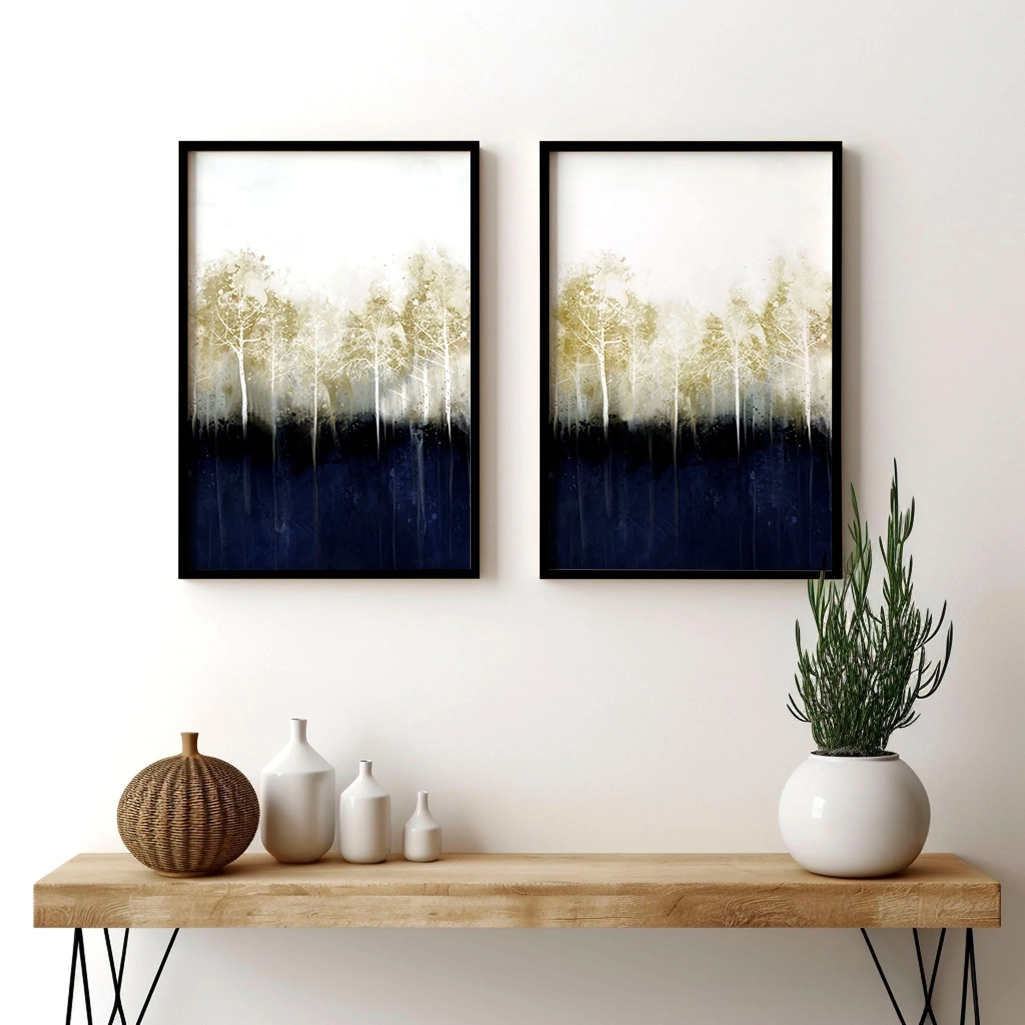 Scandinavian hallway ideas | Set of 2 framed wall art prints - Image 2