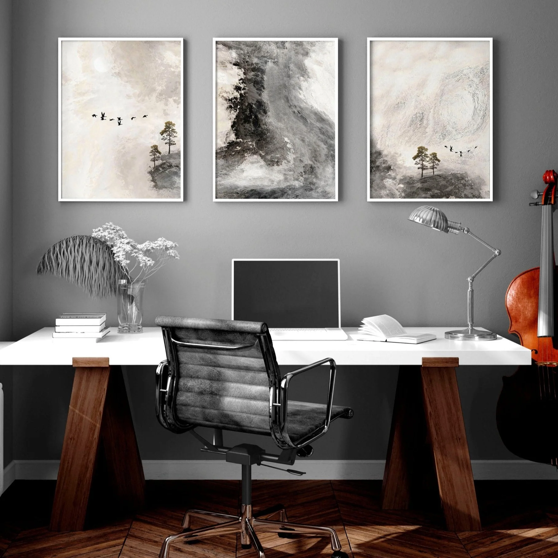 Wall picture set for office | set of 3 Scandinavian wall art prints - Image 3