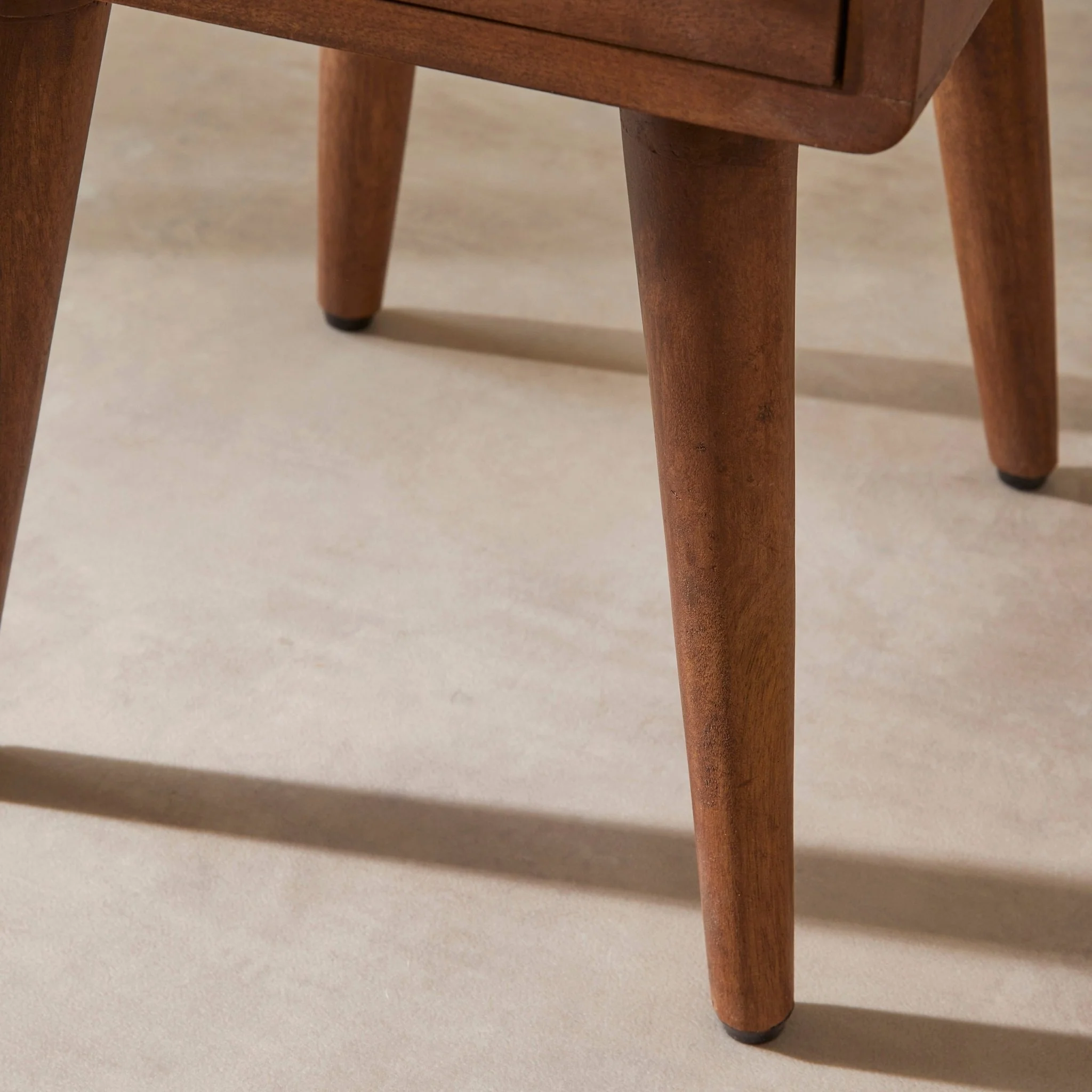 Scandinavian Walnut Logan Narrow Bedside Table - Image 3