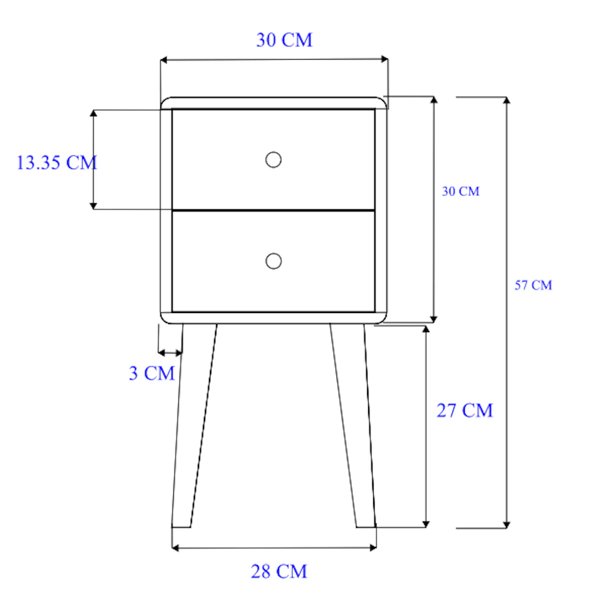 Scandinavian Walnut Logan Narrow Bedside Table - Image 7