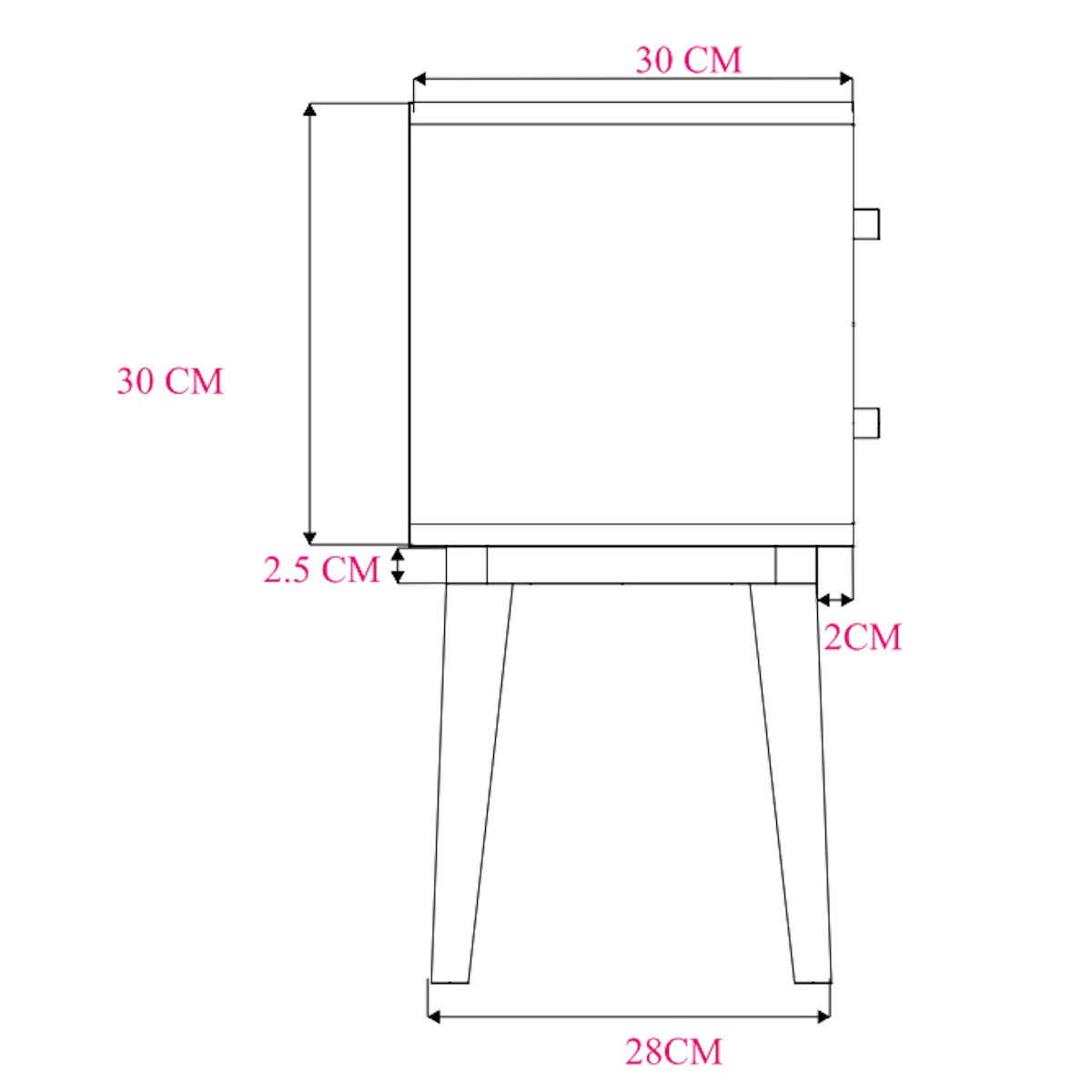 Scandinavian Walnut Logan Narrow Bedside Table - Image 8