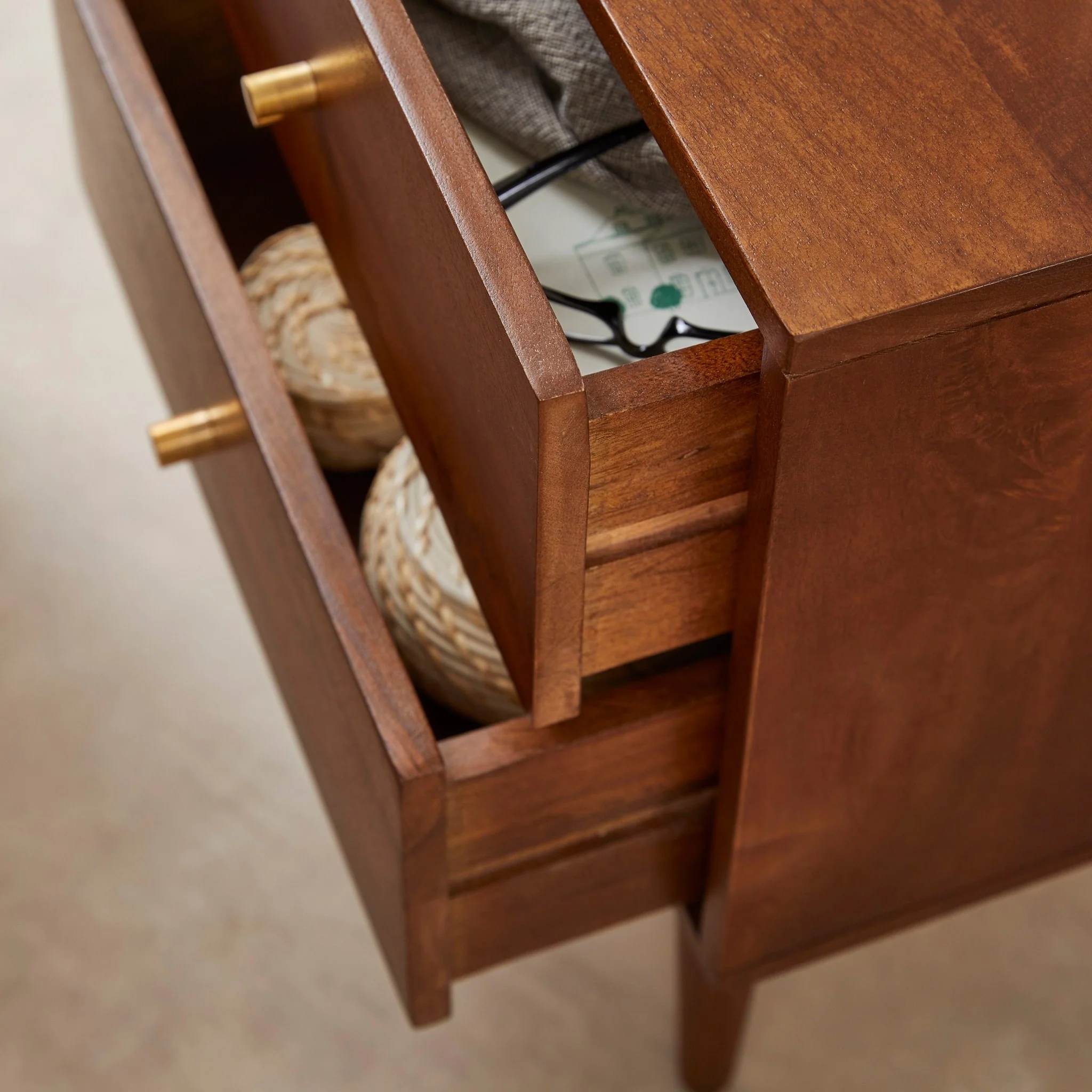 Scandinavian Walnut Oslo Bedside Table - Image 2