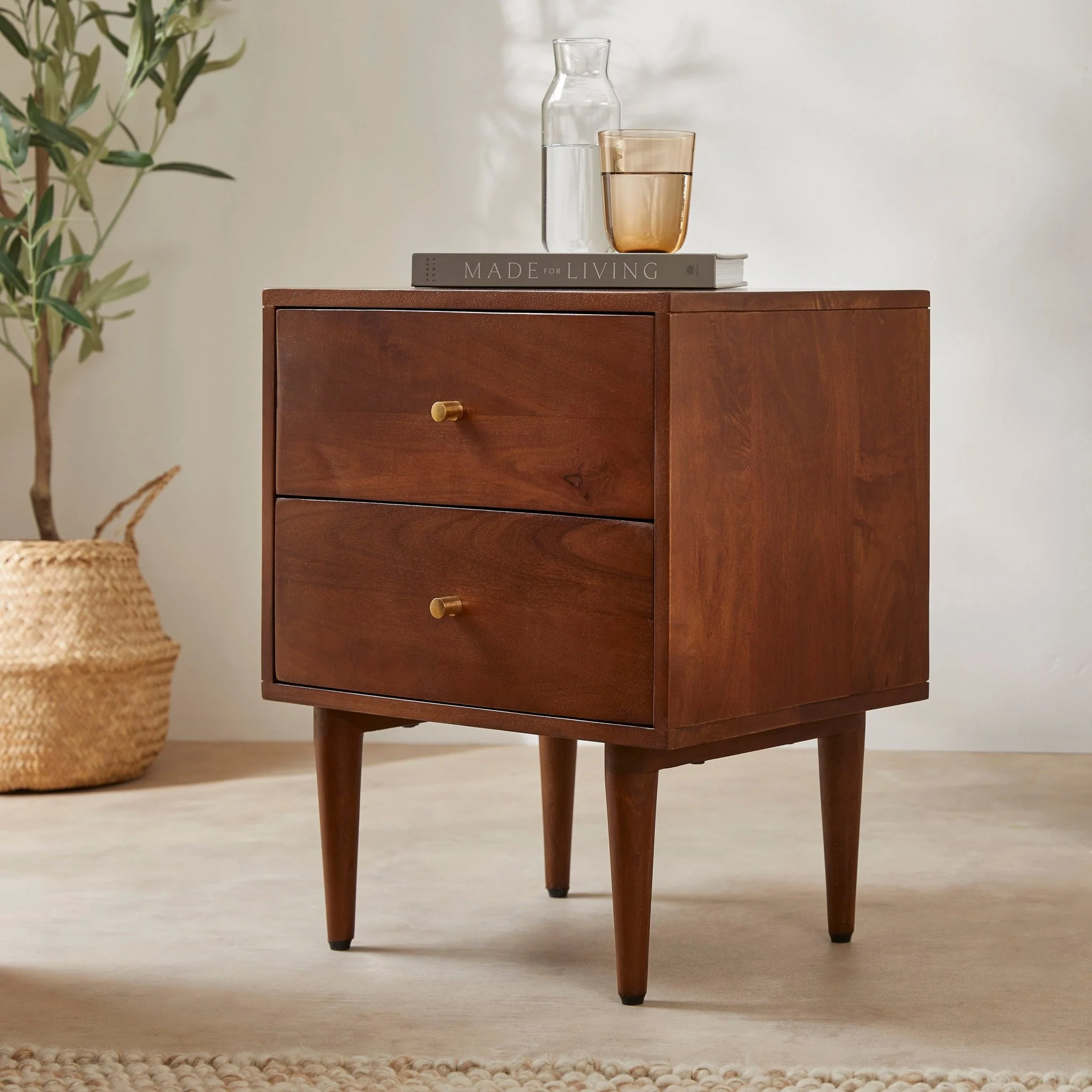 Scandinavian Walnut Oslo Bedside Table - Image 3