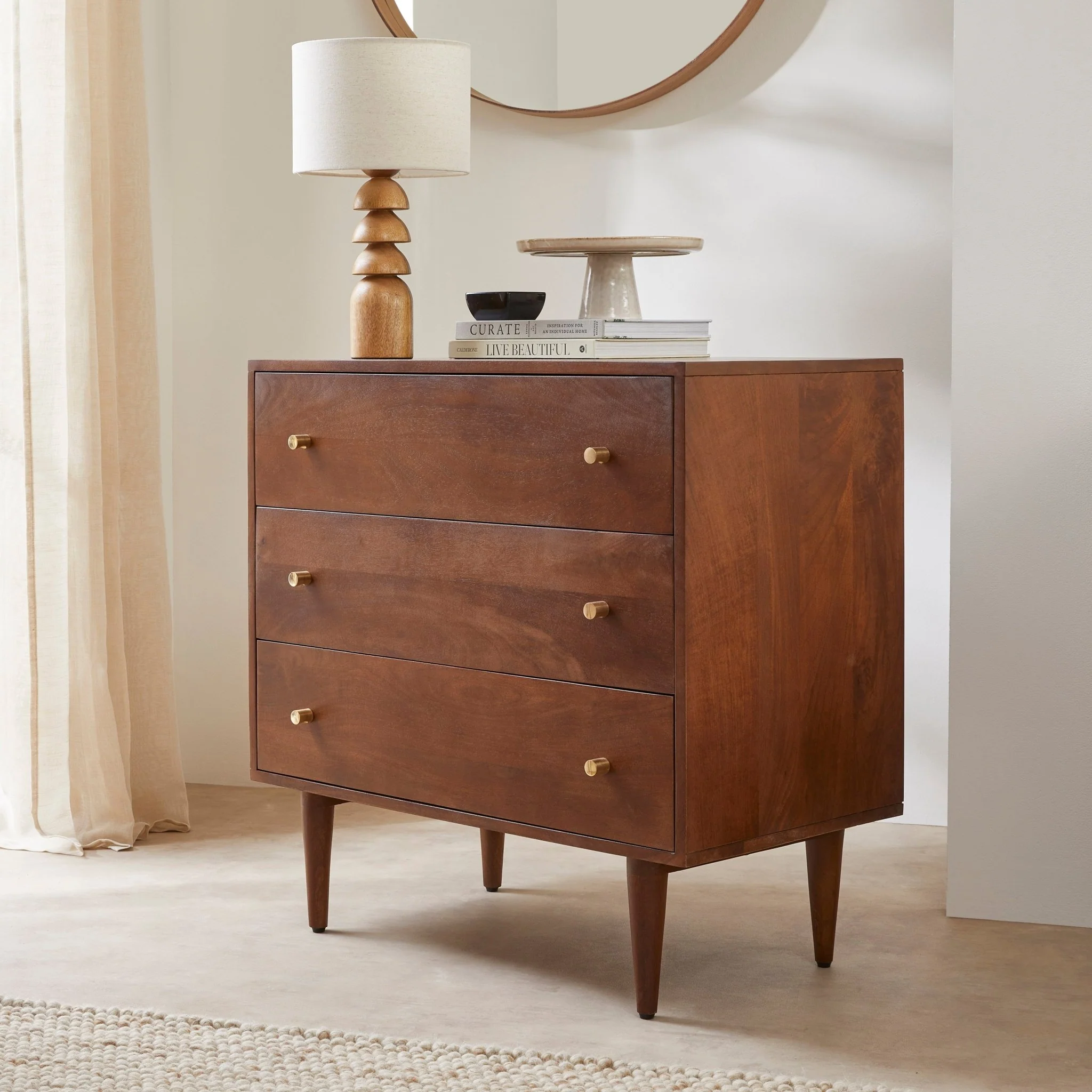 Scandinavian Walnut Oslo Chest of 3 Drawers - Image 2