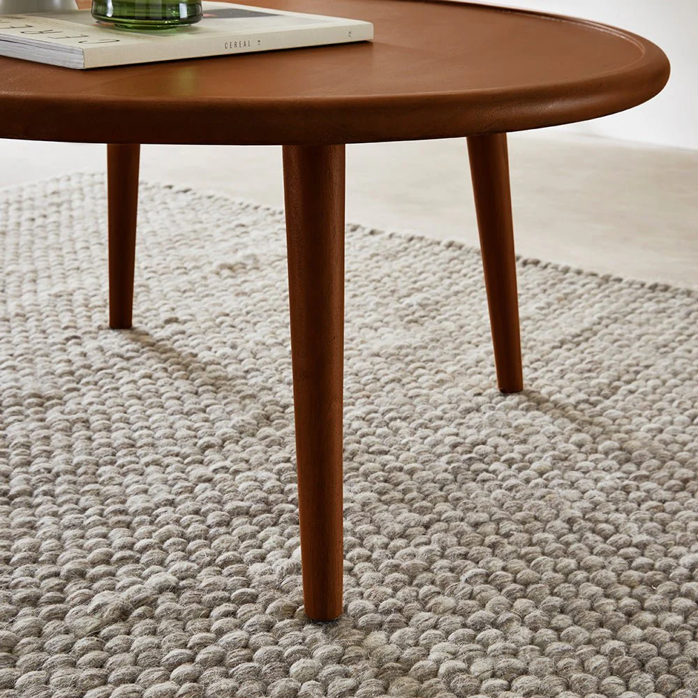Scandinavian Walnut Round Coffee Table - Image 2