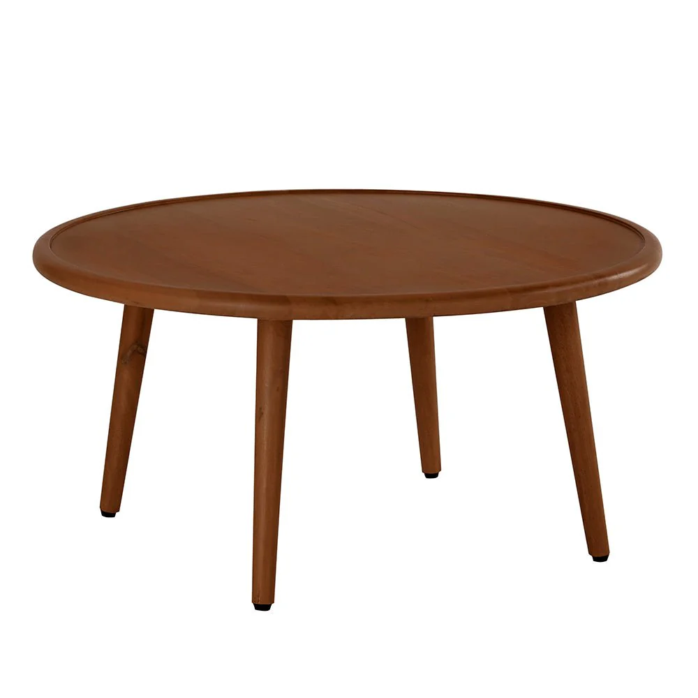 Scandinavian Walnut Round Coffee Table - Image 9