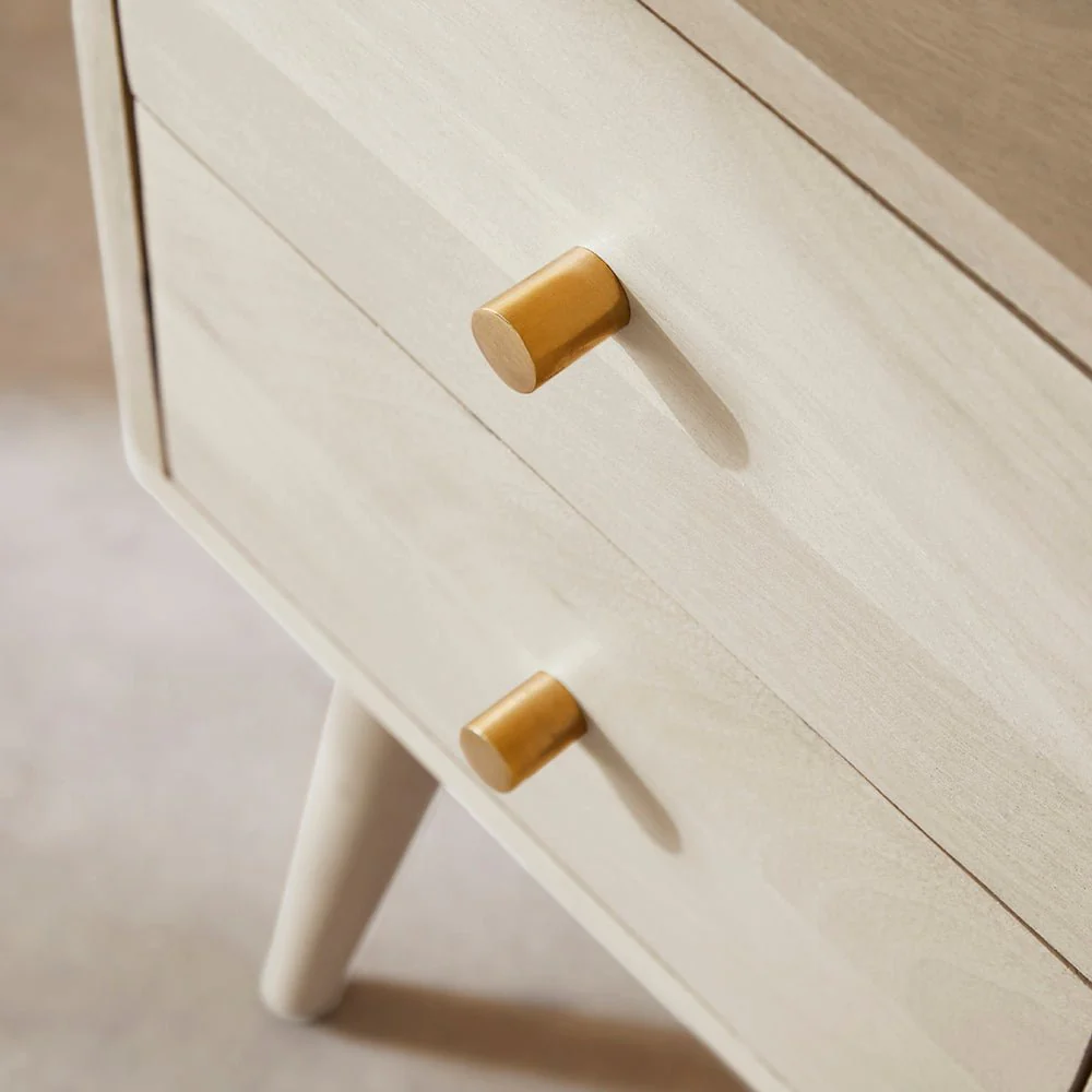 Scandinavian White Oak Logan Narrow Bedside Table - Image 3