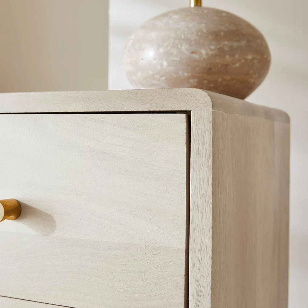 Scandinavian White Oak Logan Narrow Bedside Table - Image 6