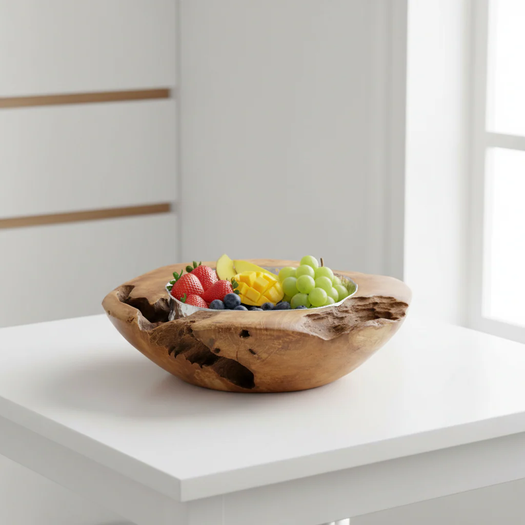 Seraya Teak Wood Bowl - Image 3
