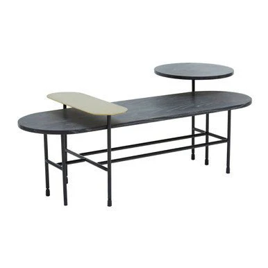 Serrano Black Oak Veneer and Marble Coffee Table - Image 7
