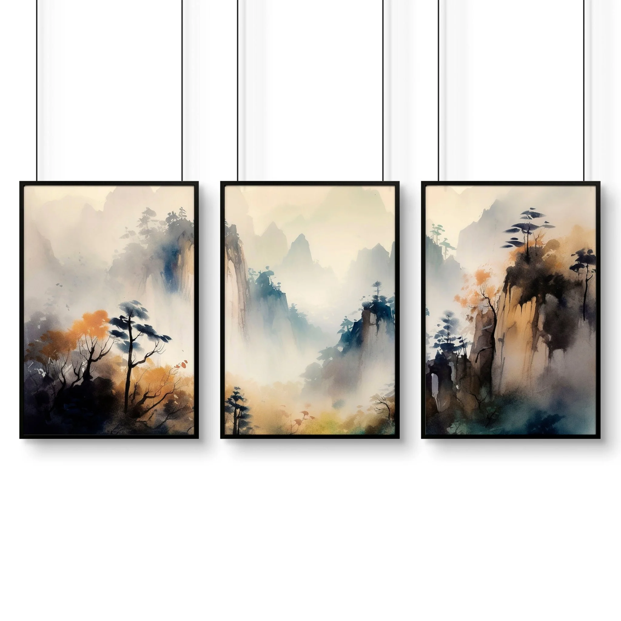 Set of 3 Framed Pictures | Set of 3 Asian Inspired Wall art Prints - Image 15