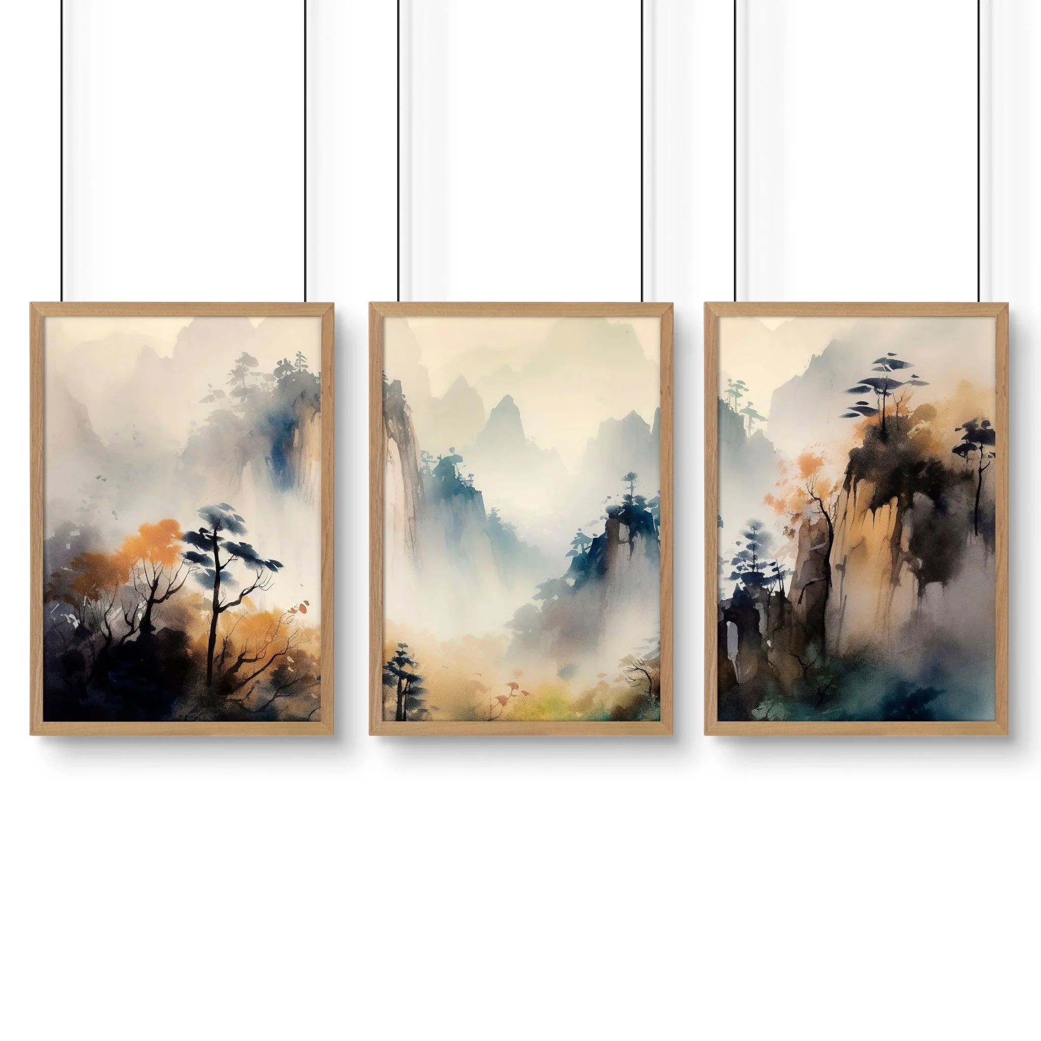 Set of 3 Framed Pictures | Set of 3 Asian Inspired Wall art Prints - Image 16