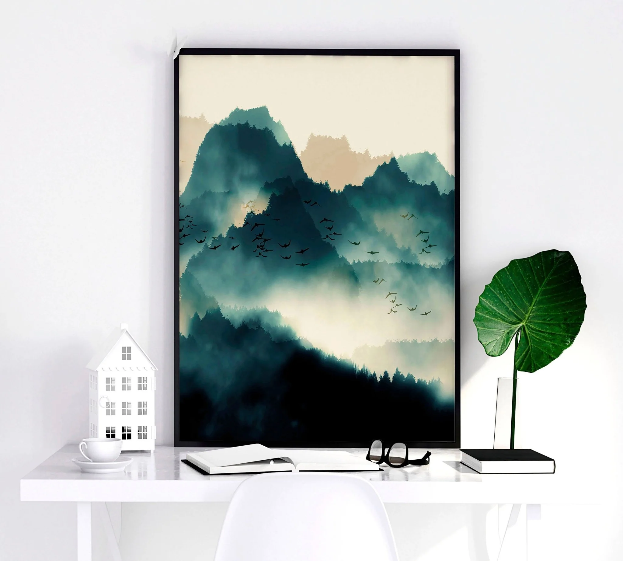 Set of 3 framed prints | Large Scandinavian wall art - Image 4