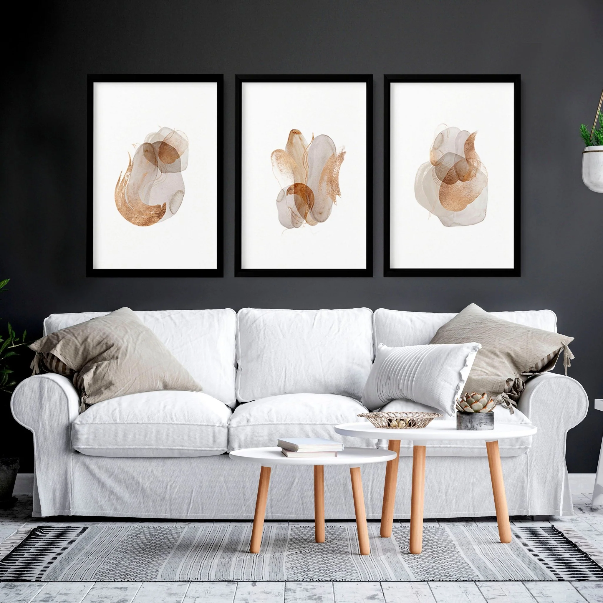 Set of 3 wall art Mid century modern style - Image 2