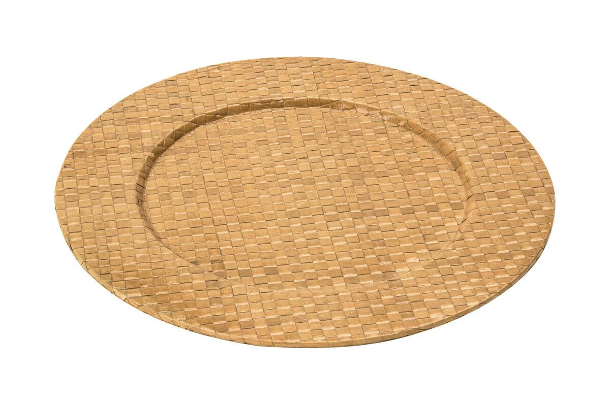 Set of Four 33cm Dia Pandanus Natural Charger Plates - Image 10