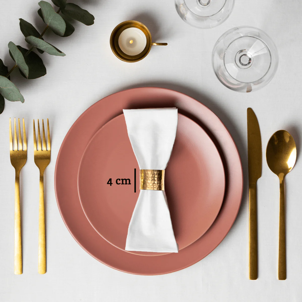 Set of Four Brass Finish Napkin Rings - Image 4