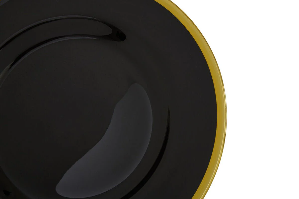 Set of Four Ida 33cm Dia Black Glass Charger Plates - Image 10