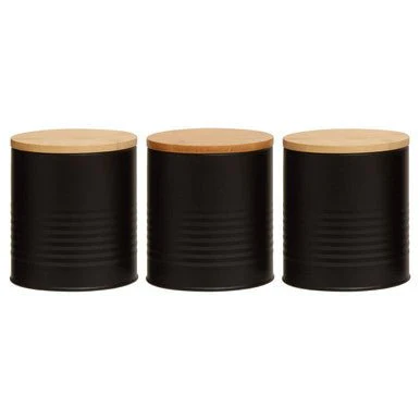 Set Of Three Alton Black Canisters - Image 11