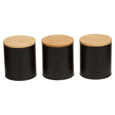 Set Of Three Alton Black Canisters - Image 5