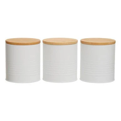 Set Of Three Alton White Canisters - Image 11