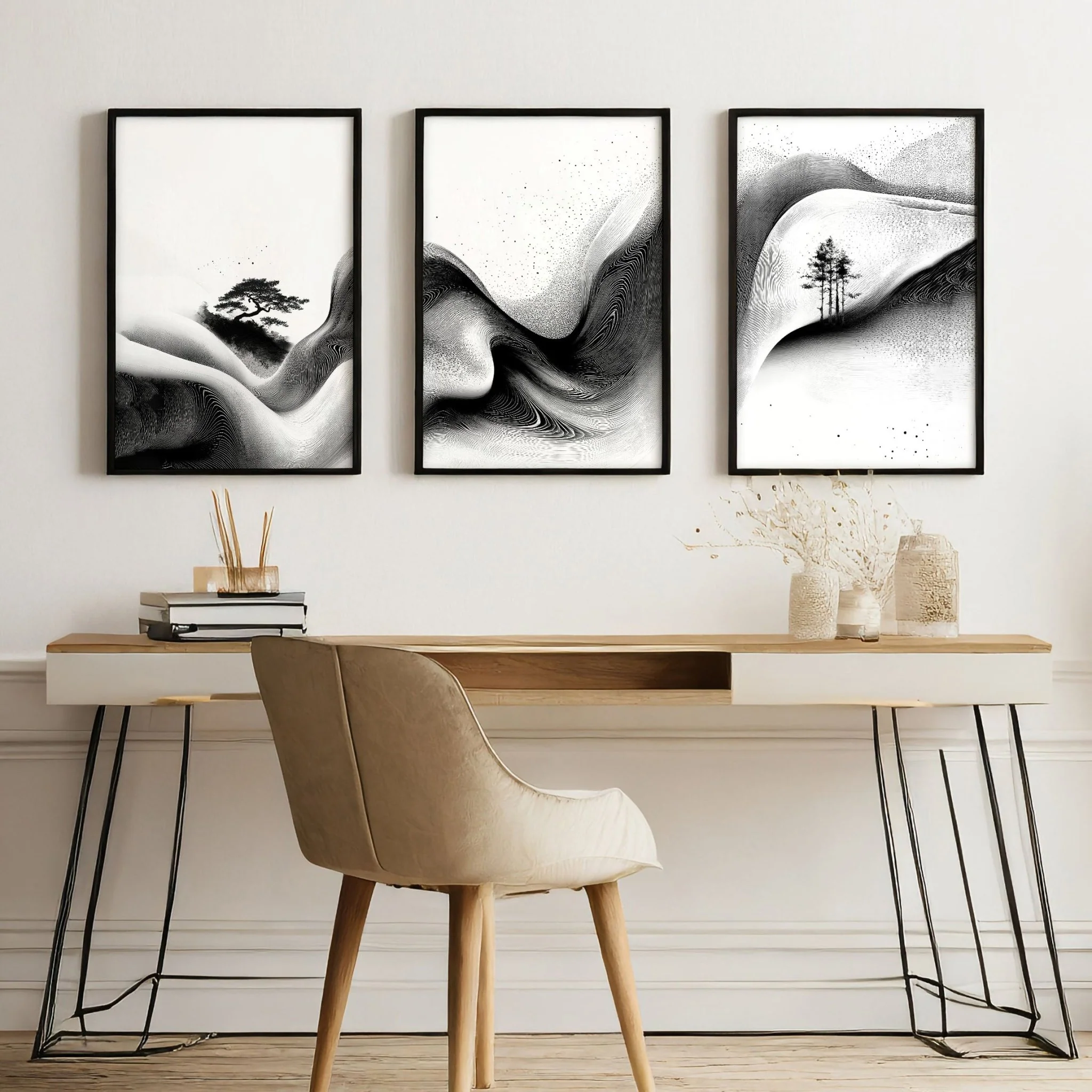 Set of Three Framed Wall Art | Set of 3 Asian Inspired Wall art Prints - Image 5