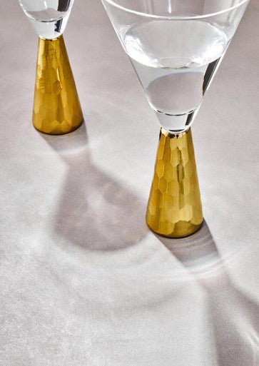Set Of Two Astrid Wine Glasses With Gold Finish Stem - Image 7