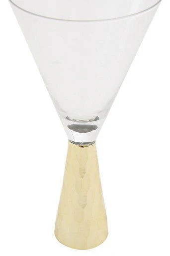 Set Of Two Astrid Wine Glasses With Gold Finish Stem - Image 9