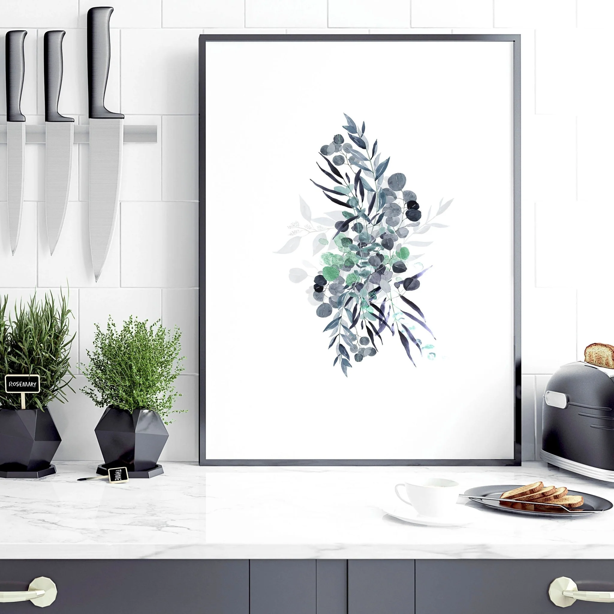 Prints for kitchens | set of 3 Boho Chic art prints - Image 4