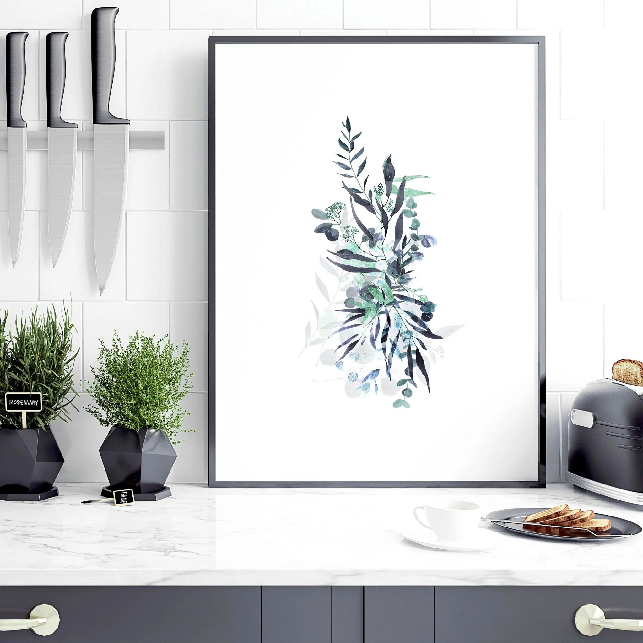 Prints for kitchens | set of 3 Boho Chic art prints - Image 5