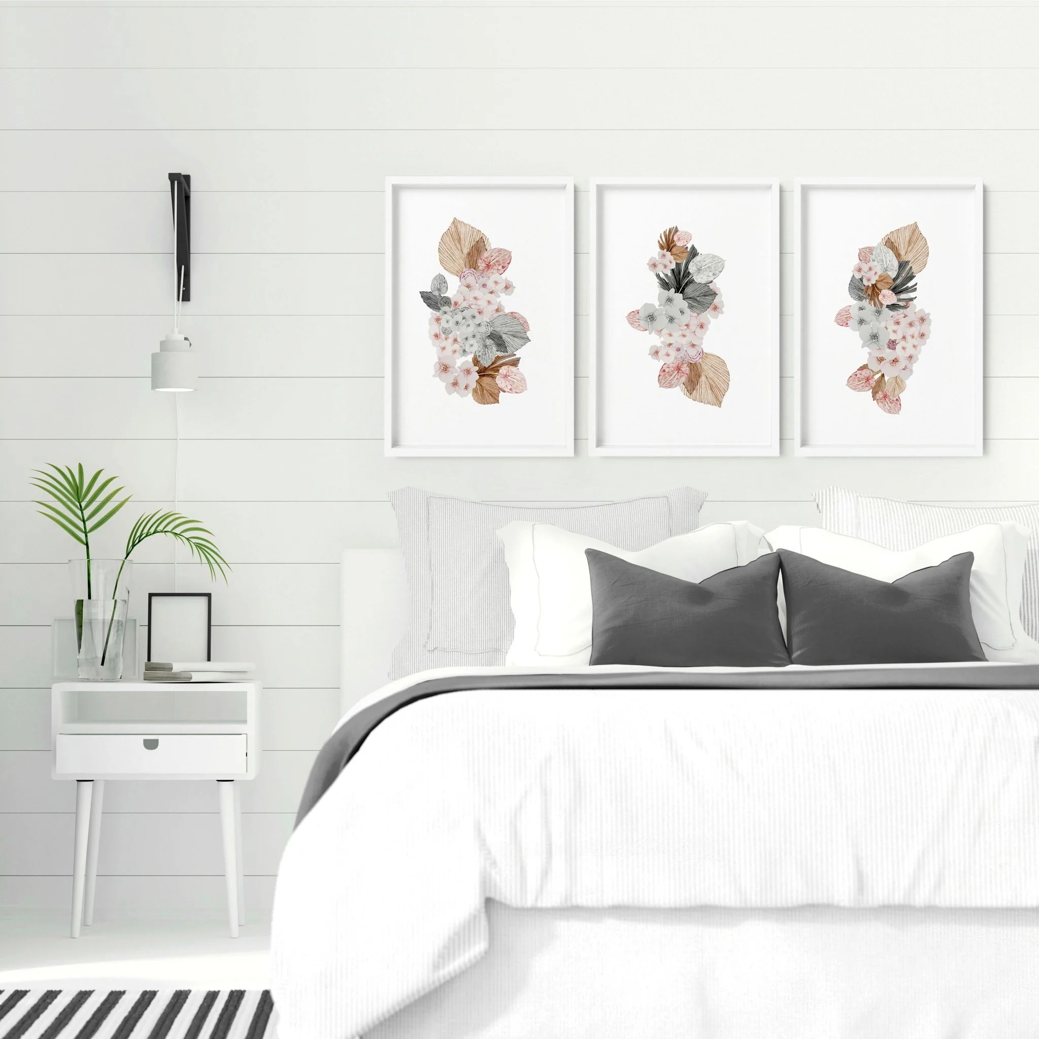 Shabby chic bedroom | set of 3 wall art prints - Image 3