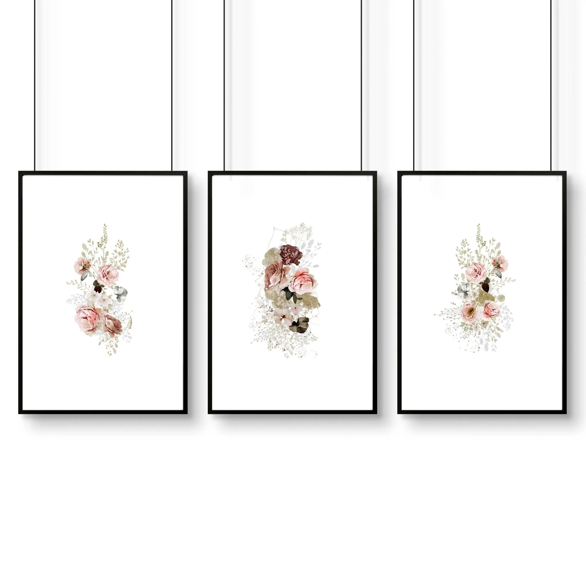Big wall art for living room | set of 3 Shabby Chic prints - Image 8