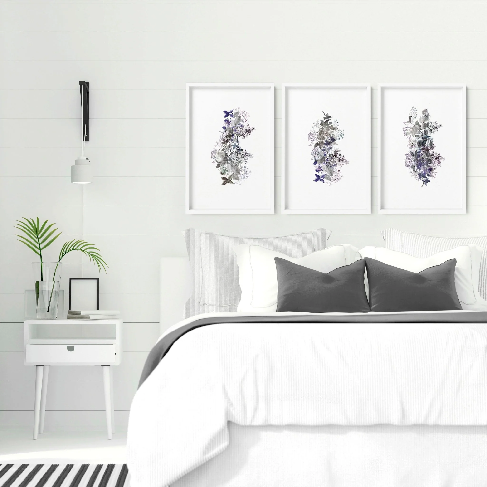 Prints for bedrooms | set of 3 Shabby Chic Floral wall art - Image 3