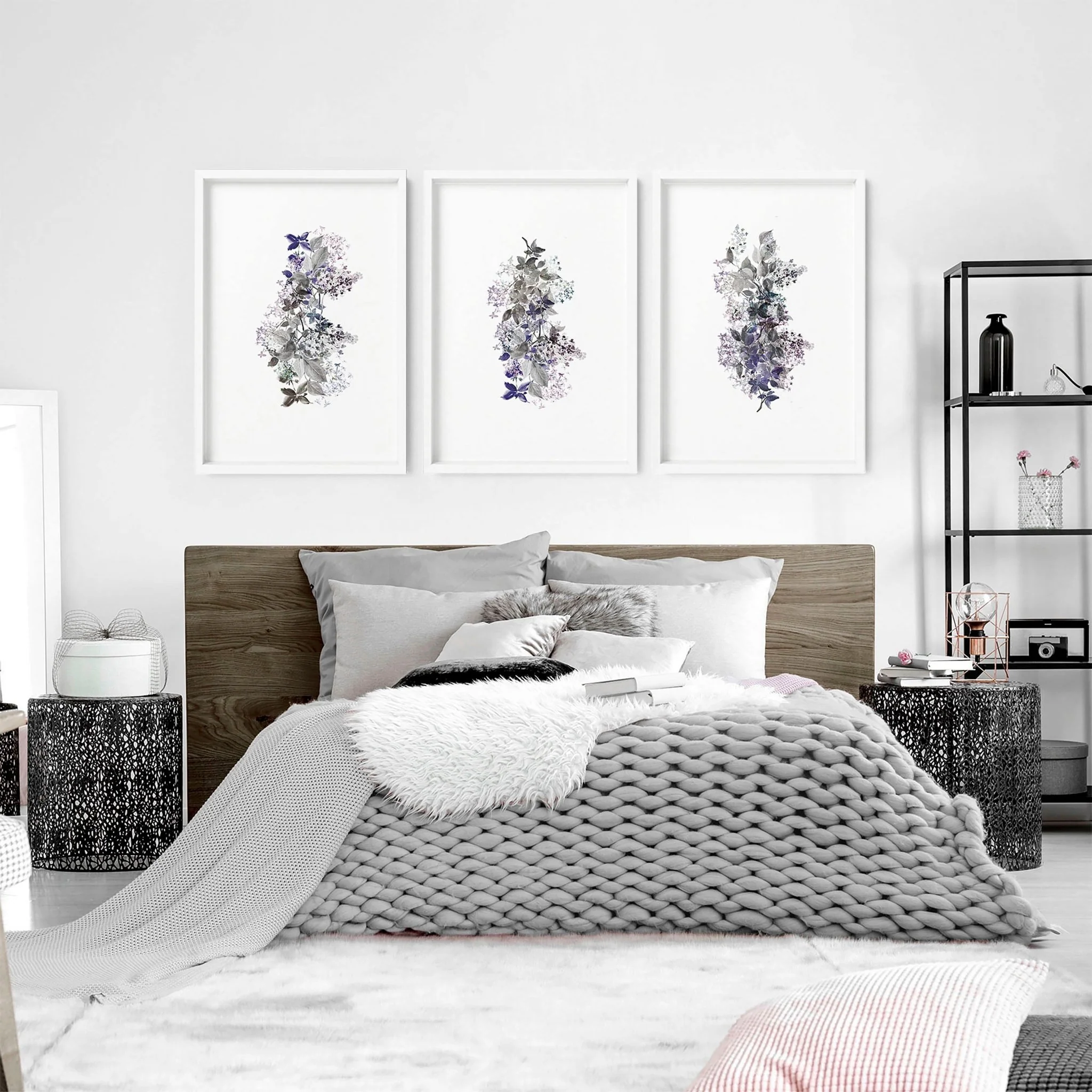 Prints for bedrooms | set of 3 Shabby Chic Floral wall art - Image 4