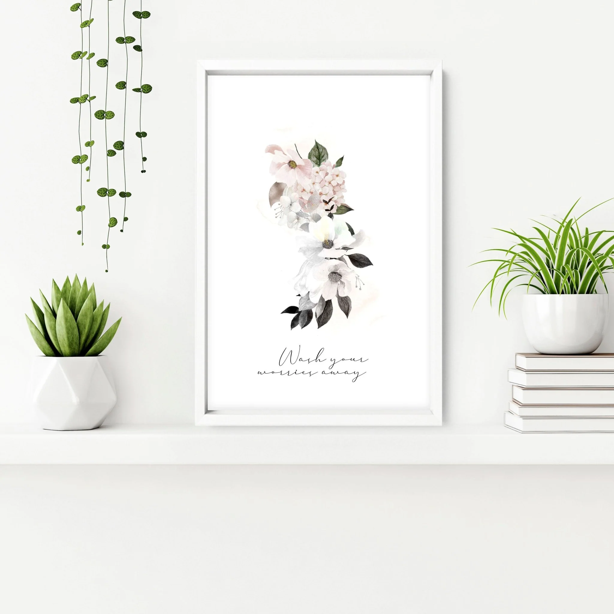 Framed bathroom art | set of 3 Shabby Chic wall art - Image 5