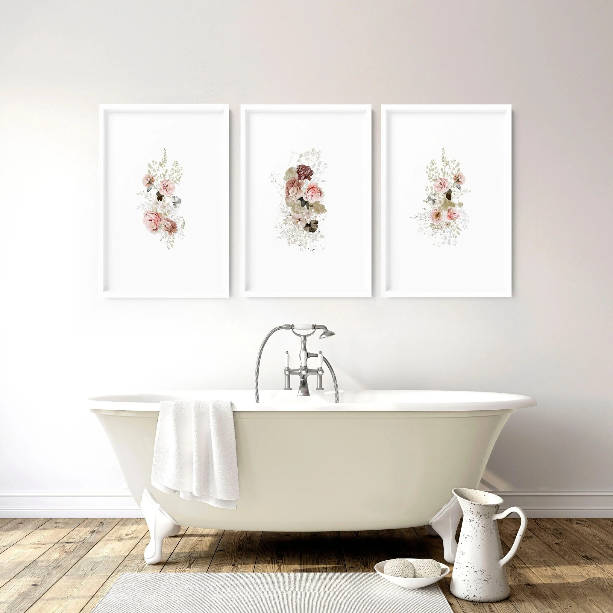 Bathroom chic prints | set of 3 framed wall art - Image 2
