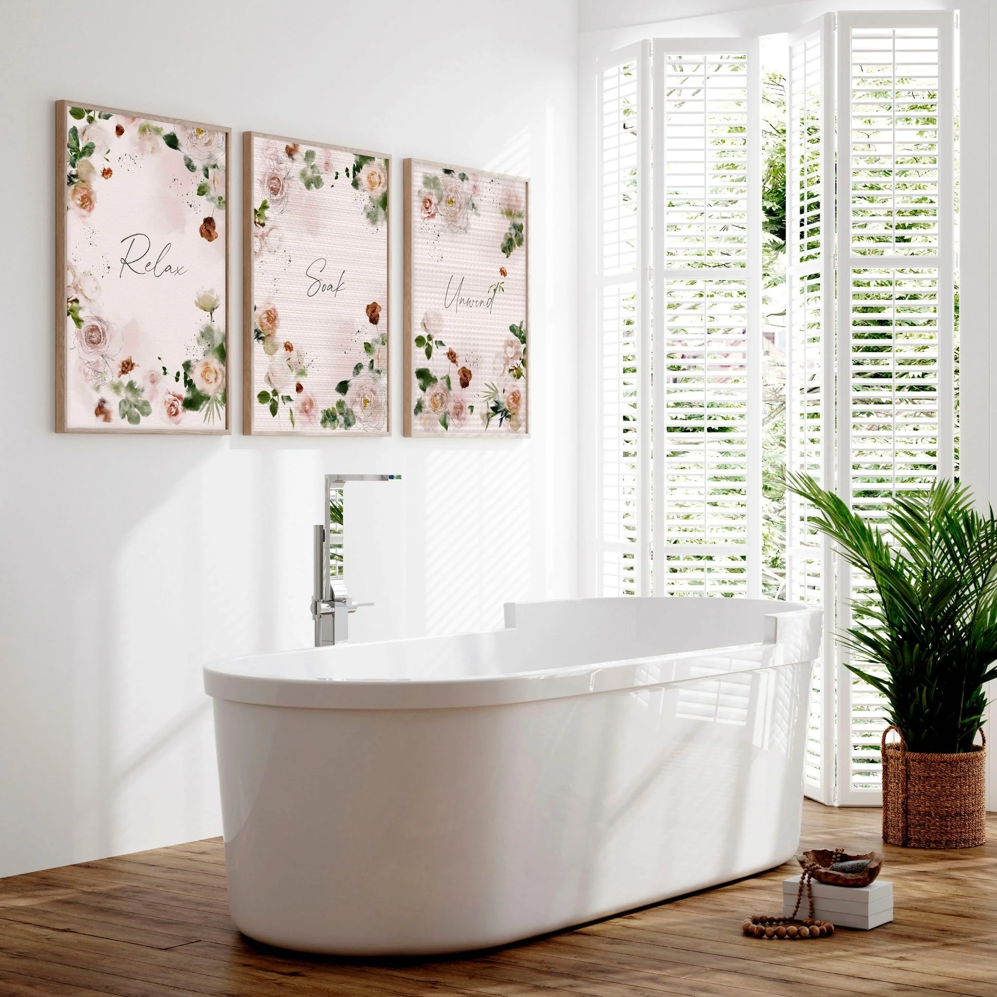 Shabby chic style | set of 3 bathroom wall prints - Image 2