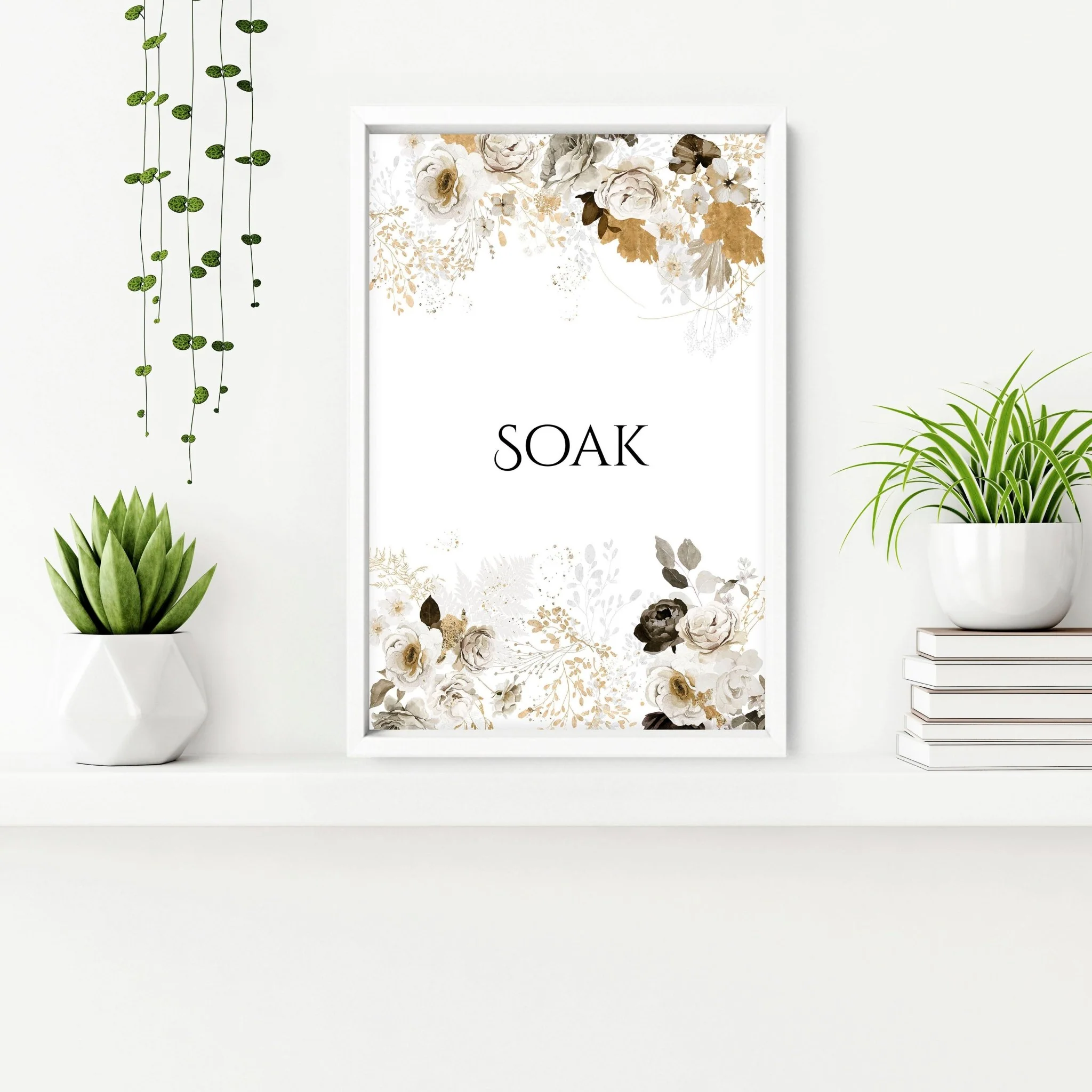 Shabby Chic Wall art | set of 3 framed bathroom prints - Image 4